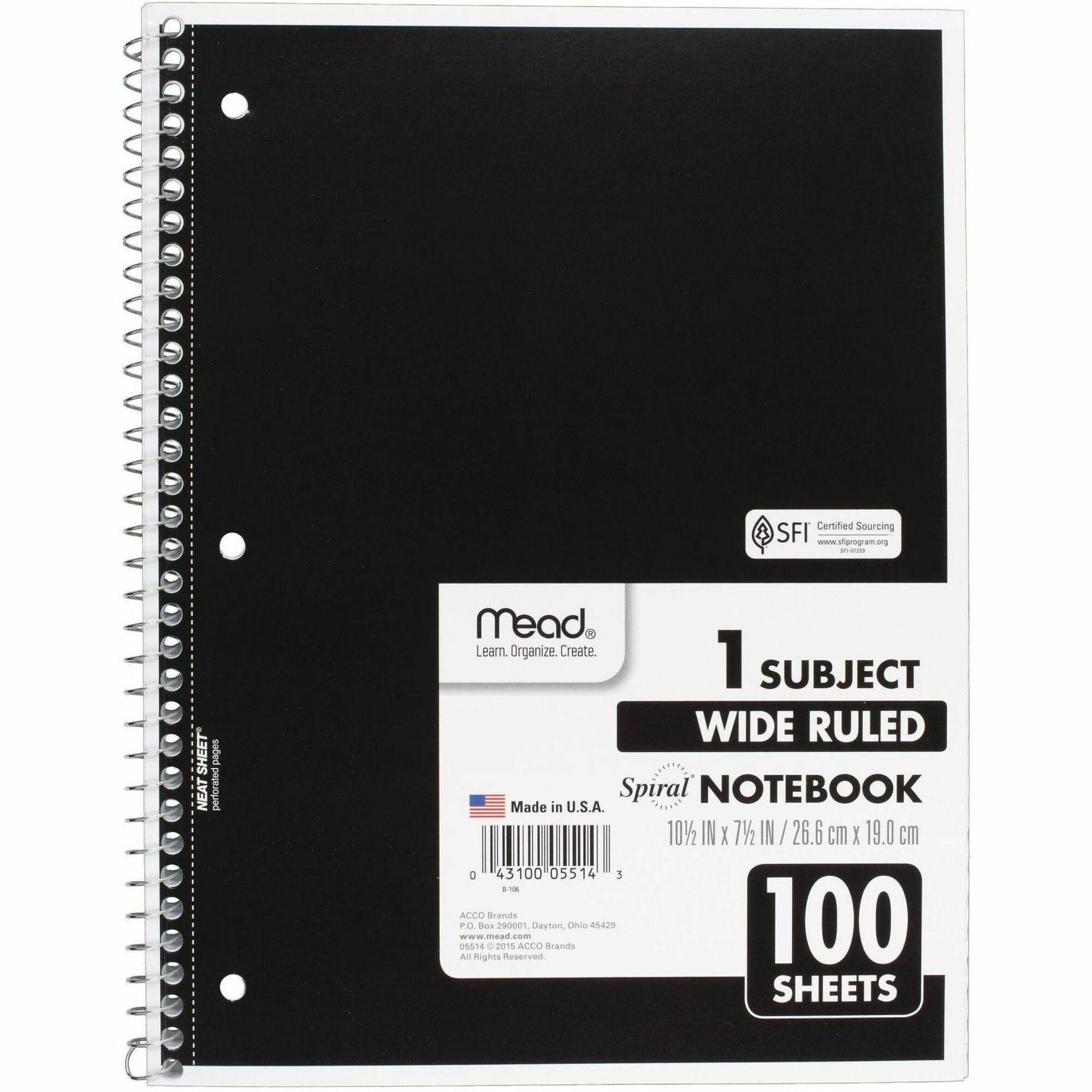 Mead Spiral Bound Wide Ruled Notebooks - 2000