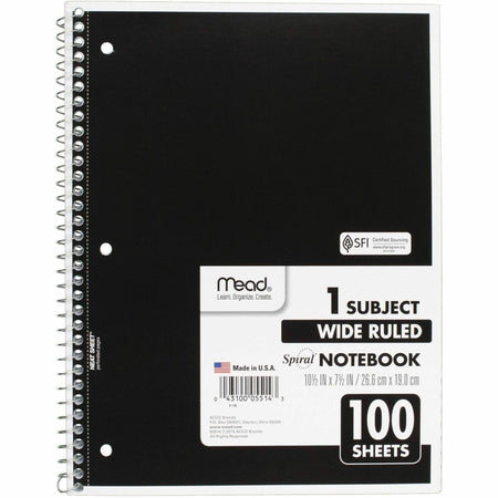 Mead Spiral Bound Wide Ruled Notebooks - 2000
