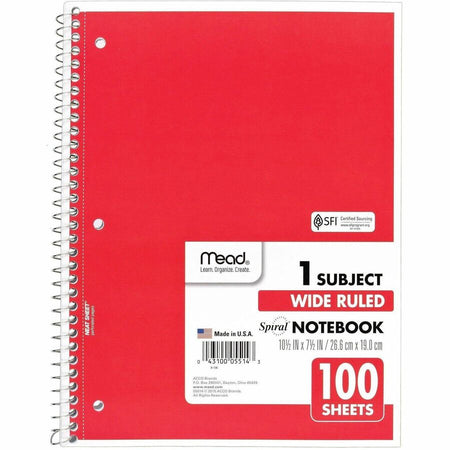 Mead Spiral Bound Wide Ruled Notebooks - Alternate-Image3