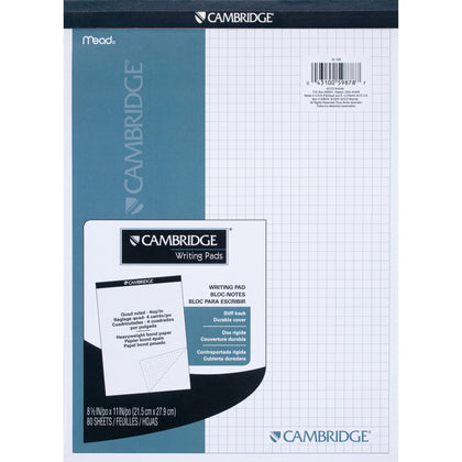 Mead Quad Ruled Planning Pad - Letter Size - Navy Cover - Graph Paper