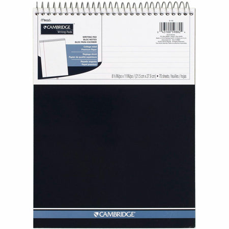 Mead Premium Wirebound College Ruled Legal Pads - 70 Sheets - Spiral - 20 lb Basis Weight - 8 1/2" x 11 3/4" Sheet Size - White Paper - Micro Perforated, Heavyweight, Stiff-back, Spiral Lock - 1 Each