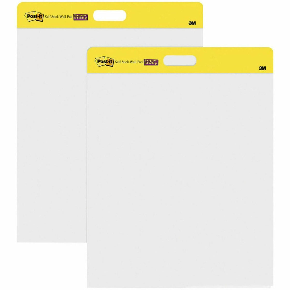 Post-it®  Self-Stick Easel Pads - 20 Sheets - Plain - Stapled - 18.50 lb Basis Weight - 20" x 23" Sheet Size - White Paper - Cardboard Cover - Resist Bleed-through, Removable, Sturdy Back - 2 / Pack
