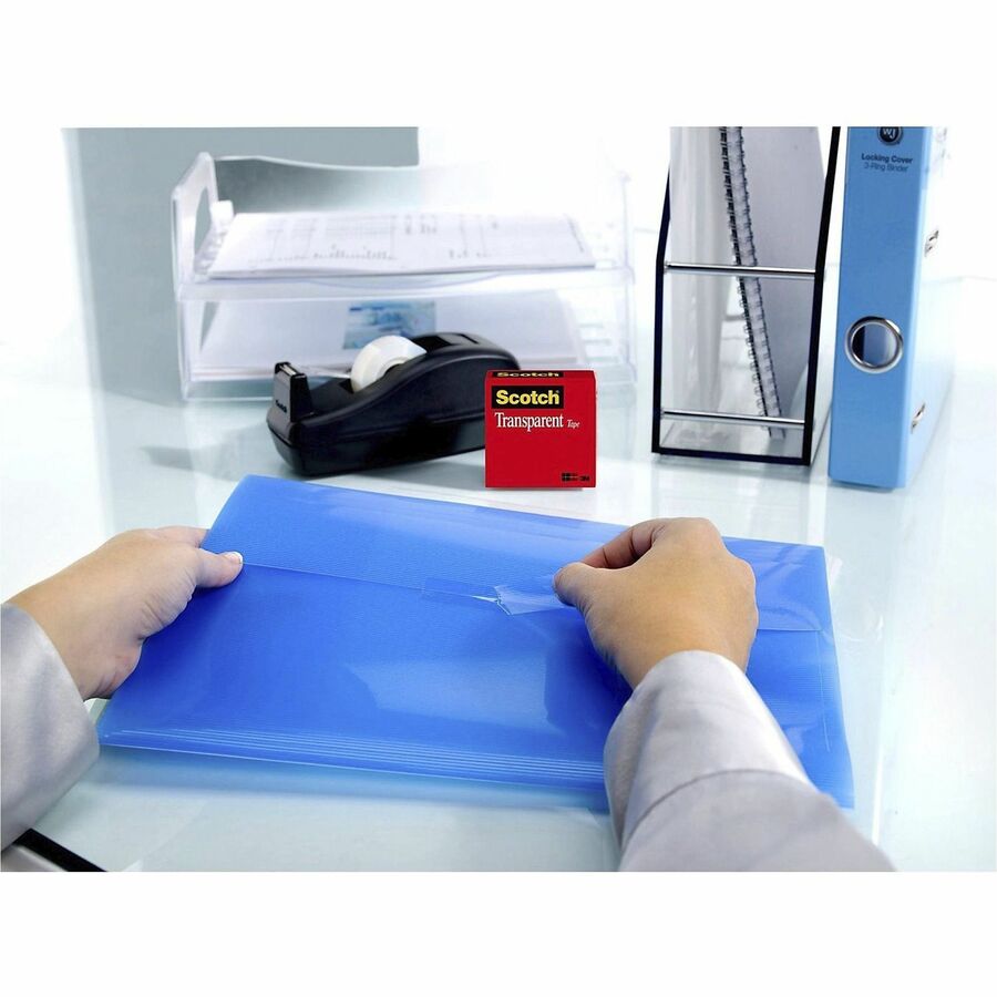 Scotch Transparent Tape: 3/4"W x 27.78 yd - Clear, Moisture Resistant - 6/Pack