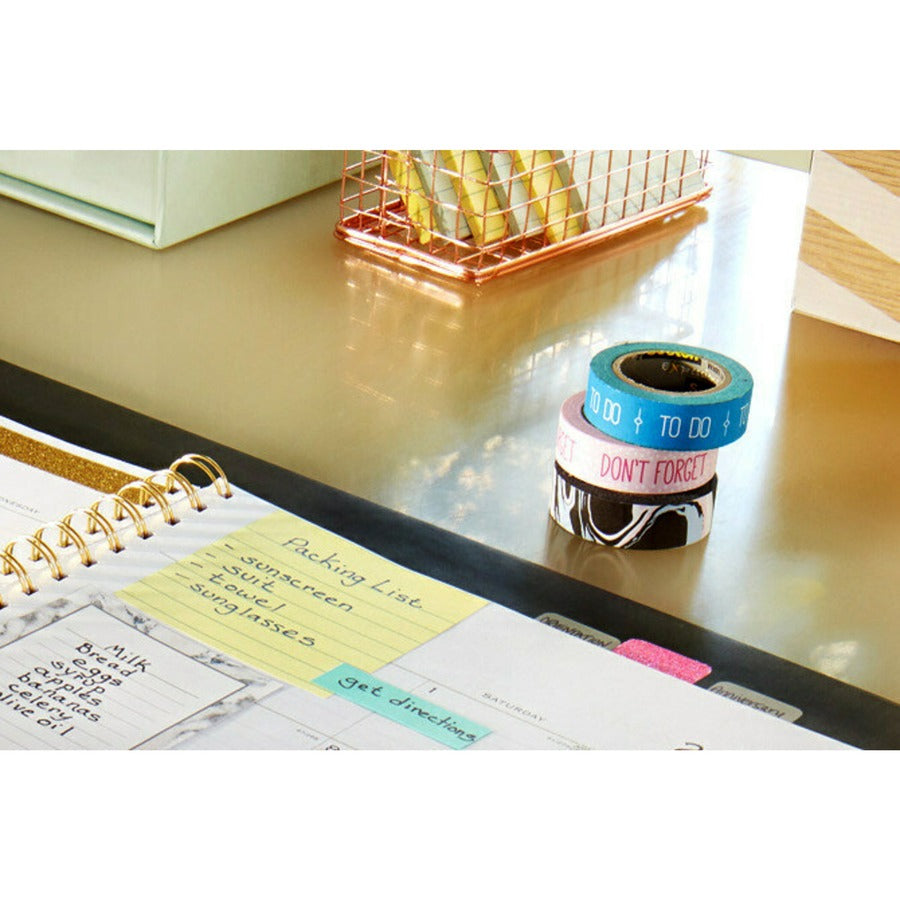 Post-it® Lined Notes - 600 x Canary Yellow - 3" Flag/Note Width x 3" Flag/Note Length - Square - 100 Sheets per Pad - Ruled - Yellow - Paper - Self-adhesive, Repositionable, Removable - 6 / Pack