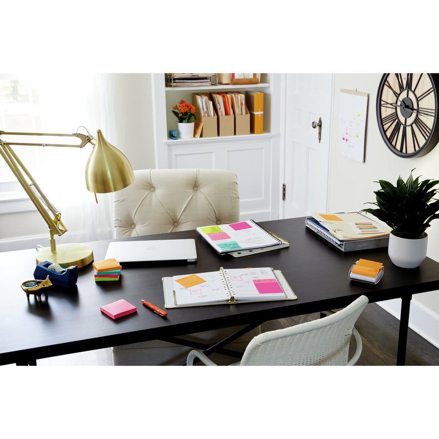 Post-it® Notes - Poptimistic Color Collection - 500 - 3" Flag/Note Width x 3" Flag/Note Length - Square - 100 Sheets per Pad - Unruled - Power Pink, Acid Lime, Aqua Splash, Vital Orange, Guava - Paper - Self-adhesive, Repositionable - 5 / Pack