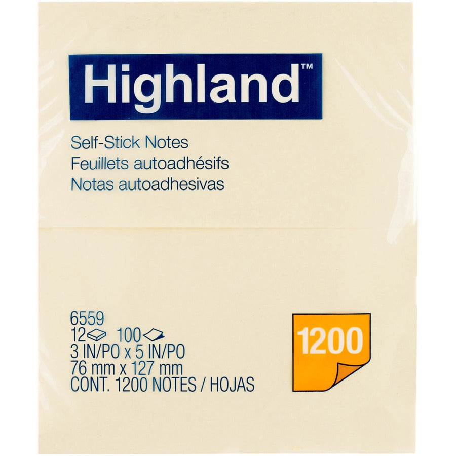 Highland Self-sticking Notepads - Front