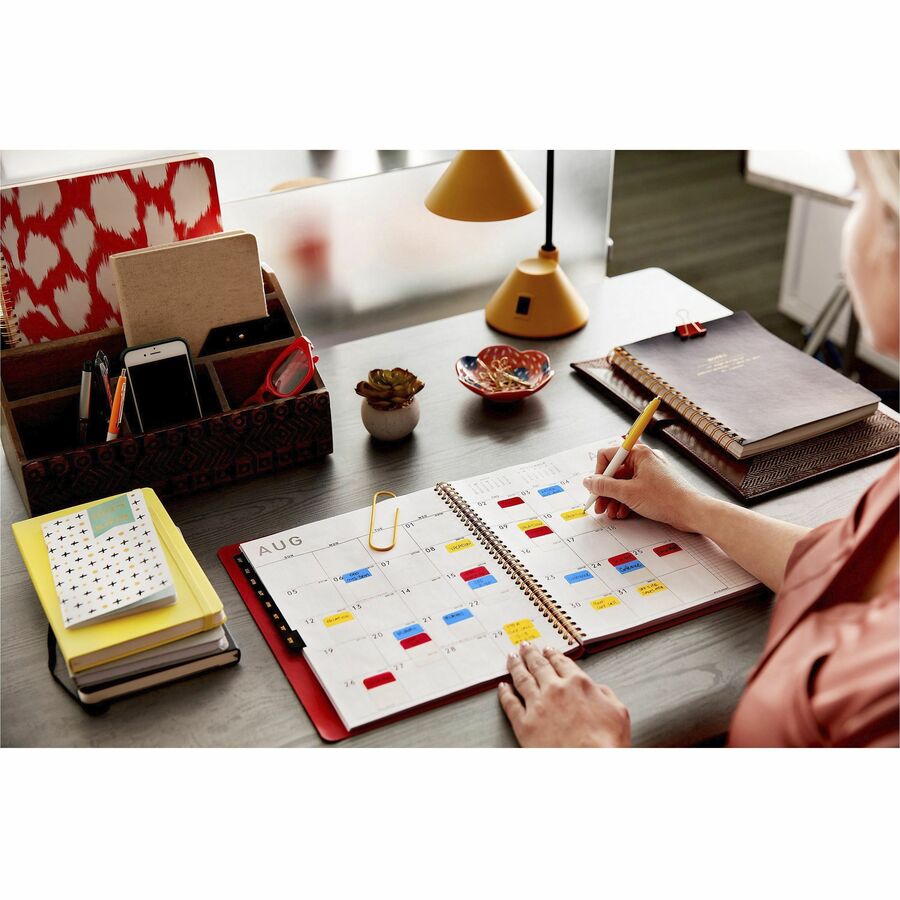 Post-it®  Flags Value Pack - 200 - 1" Flag/Note Width x 1 3/4" Flag/Note Length - Rectangle - Unruled - Red, Green, Yellow, Blue, Assorted - Self-adhesive, Removable - Dispenser Included - 250 / Pack