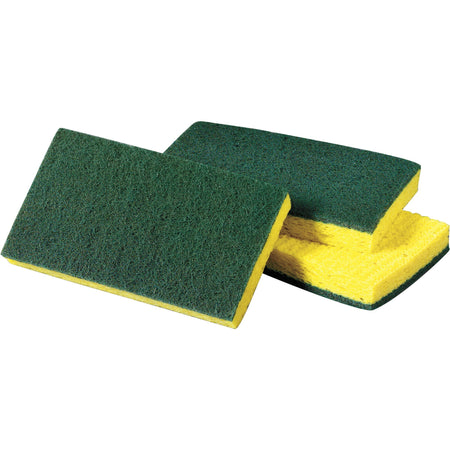Scotch-Brite Medium-Duty Scrub Sponges - 6.3" Height x 3.5" Width - 20 / Carton - Cellulose - Yellow, Green
