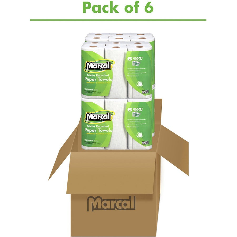 Marcal 100% Recycled, Giant Roll Paper Towels - Alternate-Image1