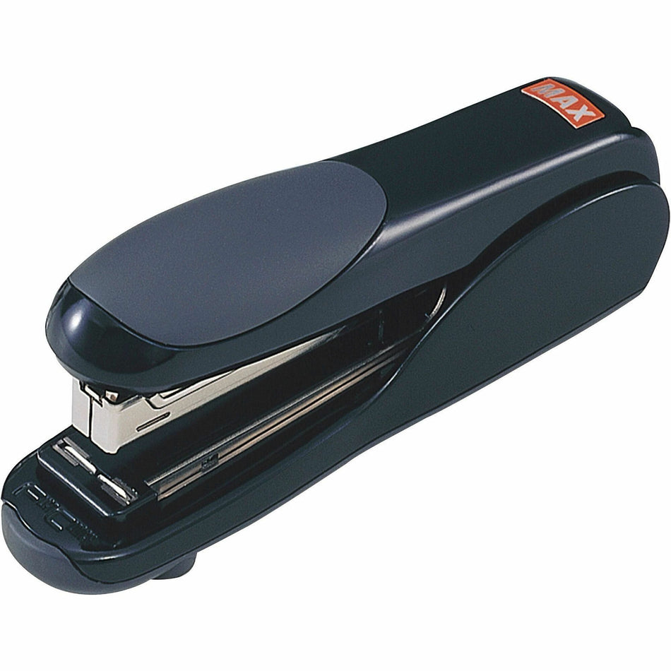 MAX Flat Clinch Full-strip Stapler - Staples Upto 30 Sheet of 20lb Paper - Holds Upto 210 Staple - Full Strip - Staple Size: 0.25" - 3" Throat Depth - Black - Metal, Rubber - 1 Each