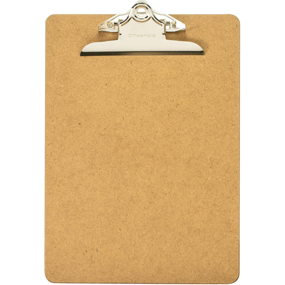 Officemate 83100 Letter Size Wood Clipboard, 9" x 12 .5" ,Recycled Hardboard - 1" Clip Capacity - 9" x 12 1/2" Sheet Size - Clamp - Hardboard - Wood - 1 Each
