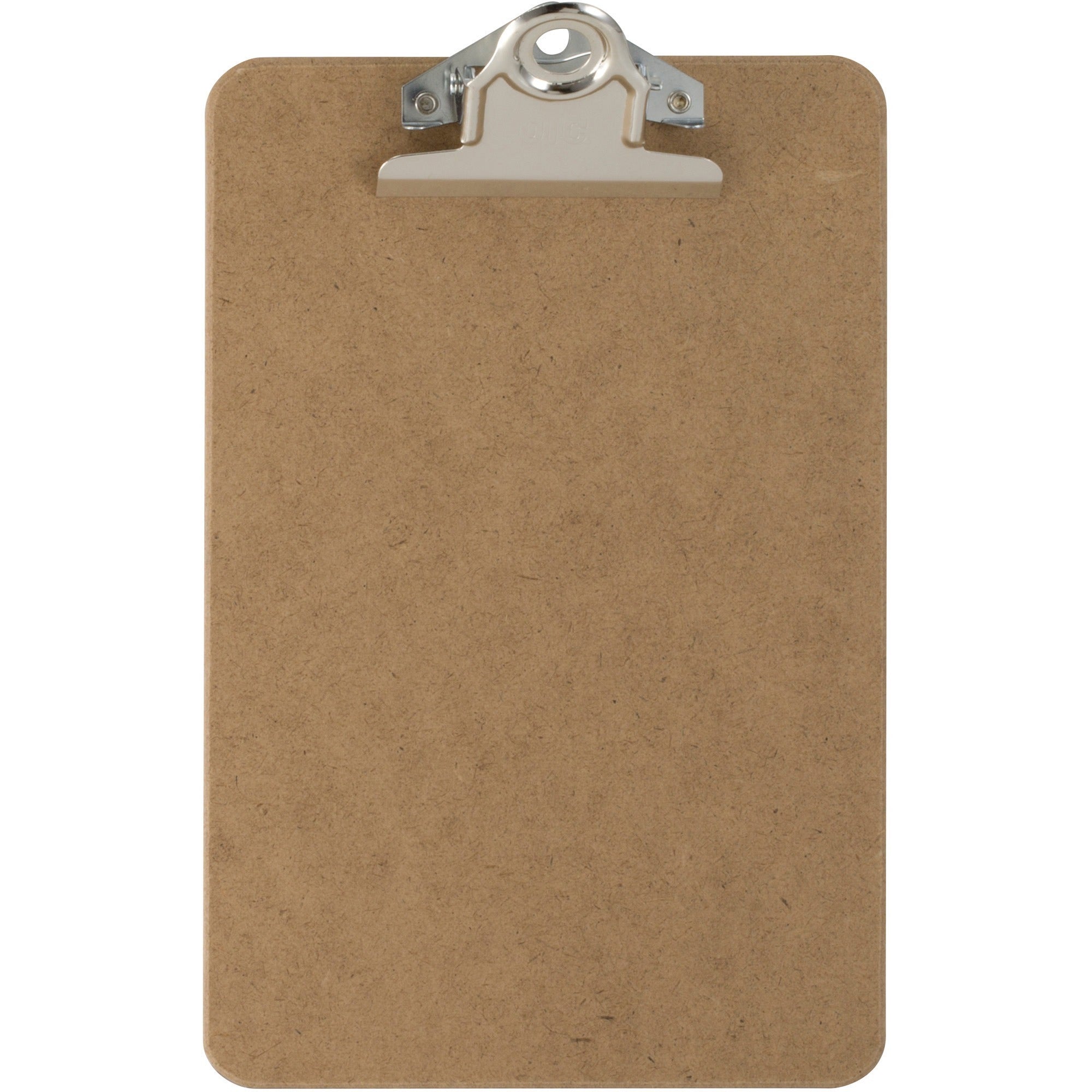 Officemate Hardboard Clipboards - 1" Clip Capacity - 6" x 9" Sheet Size - Clamp - Hardboard - Brown - 1 Each