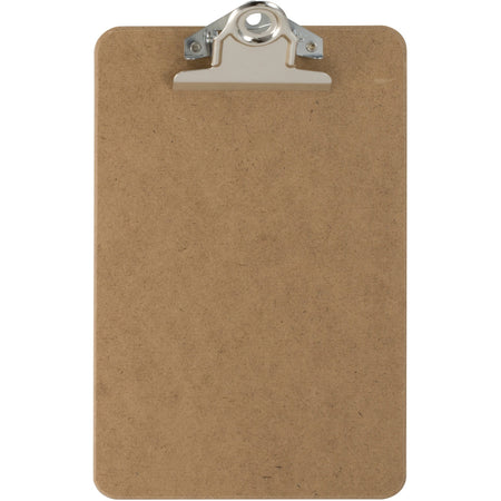 Officemate Hardboard Clipboards - 1" Clip Capacity - 6" x 9" Sheet Size - Clamp - Hardboard - Brown - 1 Each
