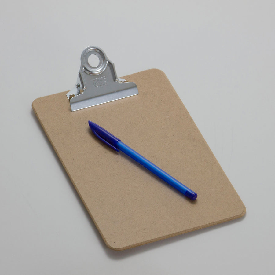 Officemate Hardboard Clipboards - 1" Clip Capacity - 6" x 9" Sheet Size - Clamp - Hardboard - Brown - 1 Each