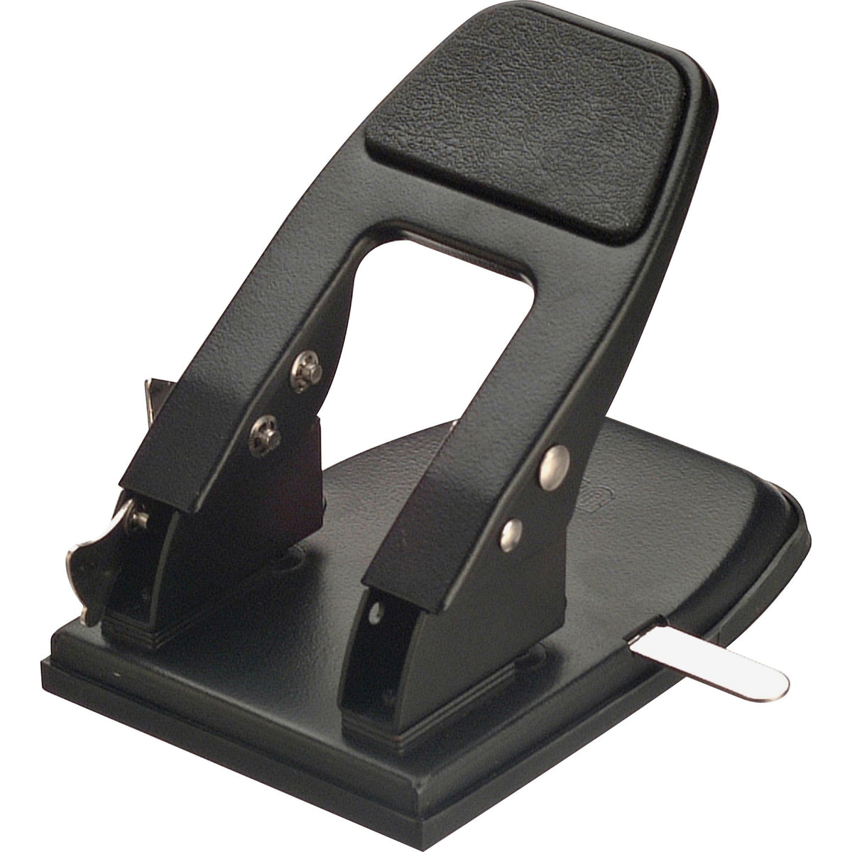 Officemate 90082 Heavy Duty 2-Hole Punch with Padded Handle, 50 Sheet Capacity - 2 Punch Head(s) - 50 Sheet of 20lb Paper - 1/4" Punch Size - Steel - 6.8" Width x 5" Height - Black