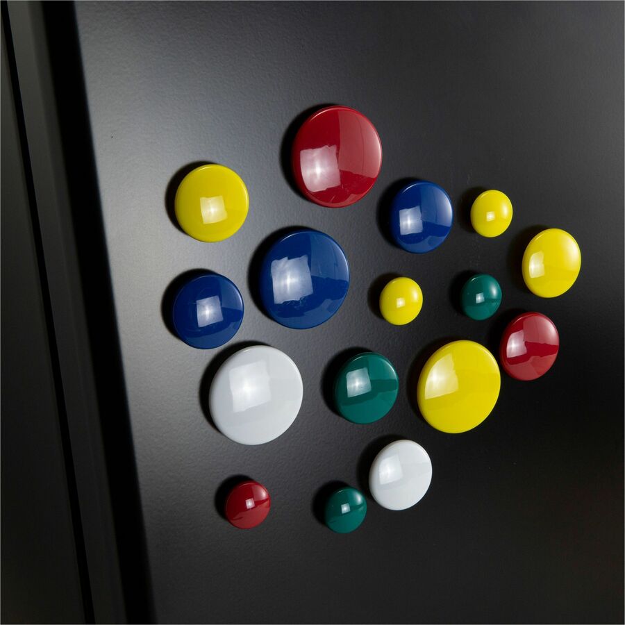 Officemate Round Handy Magnets - 30 x Magnet Shape - Red, Yellow, White, Blue, Green - Magnet - 30 / Pack