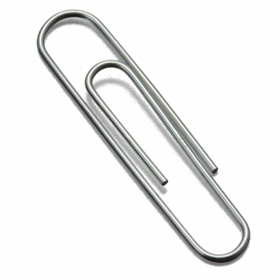 Officemate Paper Clips - No. 1 - Silver - Steel - 100/Box - 10 / Pack