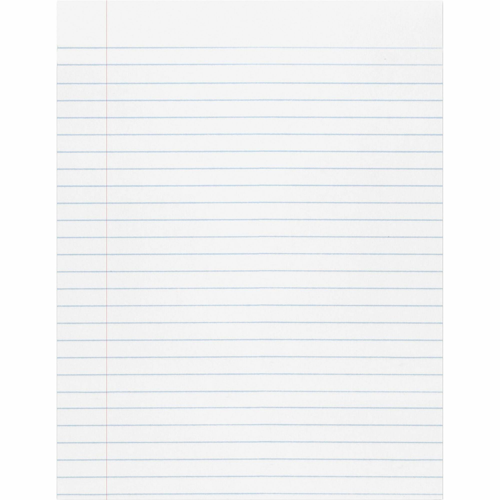 Pacon Composition Paper - Letter - Wide Ruled Front Ruling - 0.37" Ruled - Ruled Red Margin - Letter - 8 1/2" x 11" Sheet Size - White Paper - Unpunched - 500 / Ream