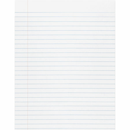 Pacon Composition Paper - Letter - Wide Ruled Front Ruling - 0.37" Ruled - Ruled Red Margin - Letter - 8 1/2" x 11" Sheet Size - White Paper - Unpunched - 500 / Ream