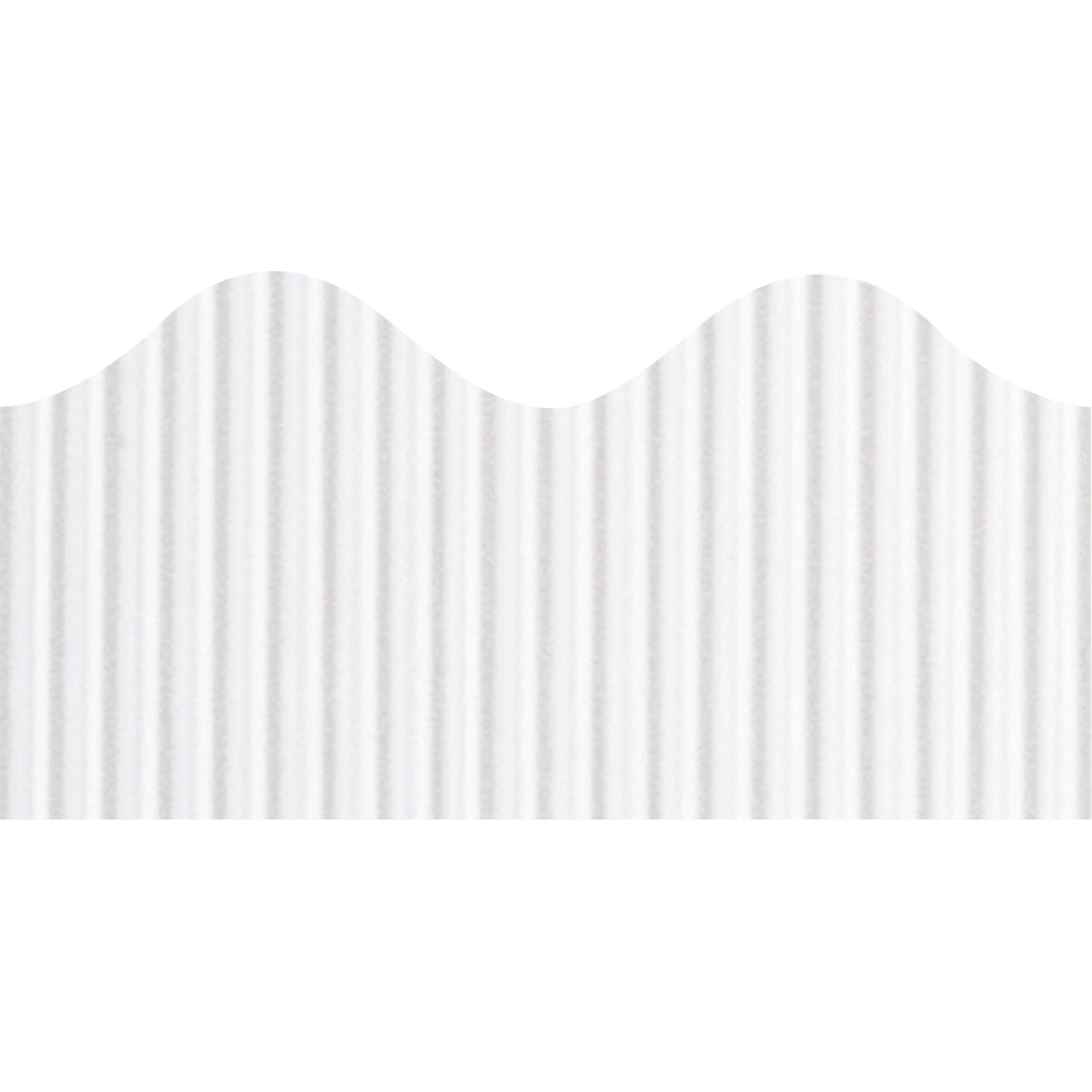 Bordette Decorative Border - Rectangle with Scalloped Trim Shape - Pin-up - Fadeless - 2.25" Width x 600" Length - White - Paper - 1 Roll