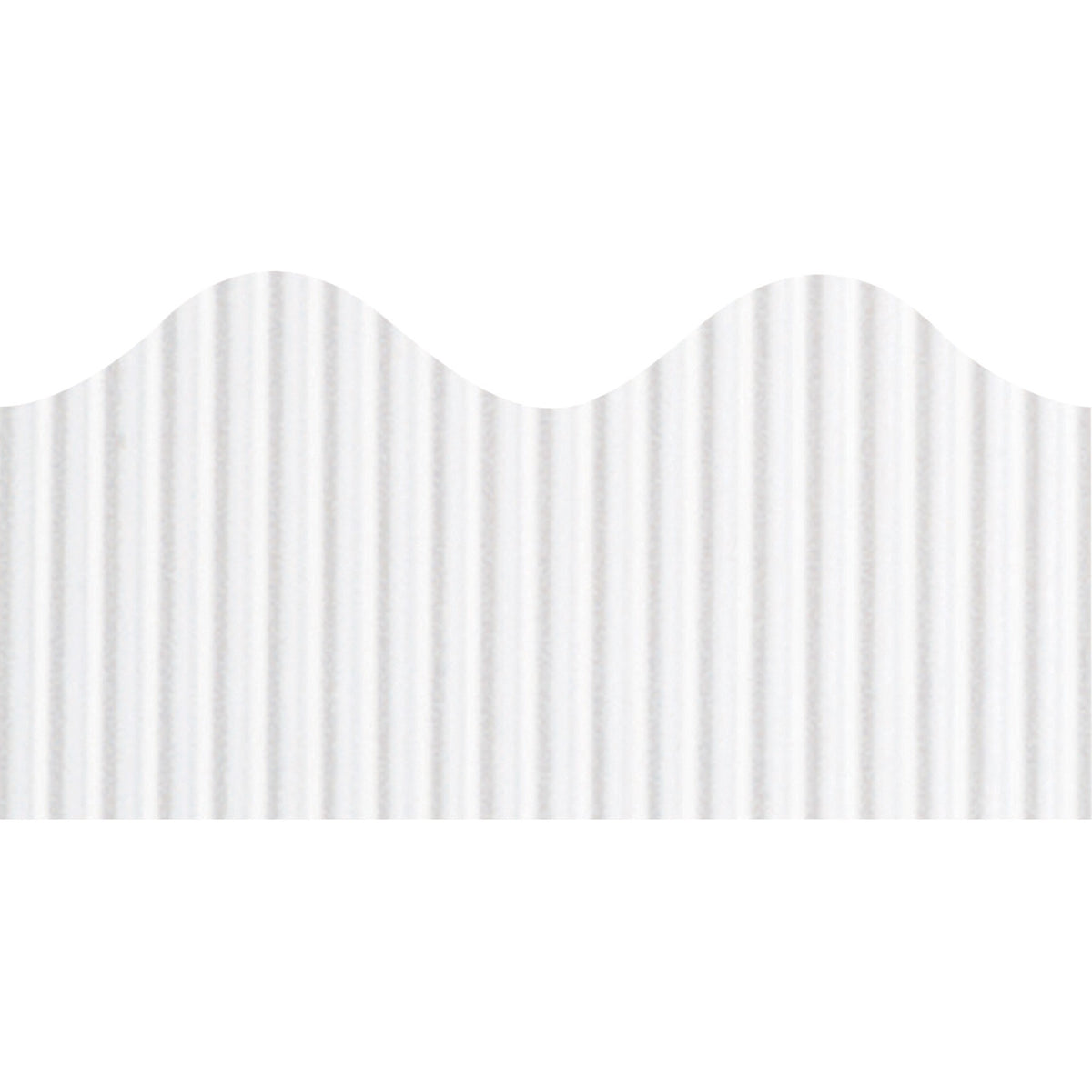 Bordette Decorative Border - Rectangle with Scalloped Trim Shape - Pin-up - Fadeless - 2.25" Width x 600" Length - White - Paper - 1 Roll