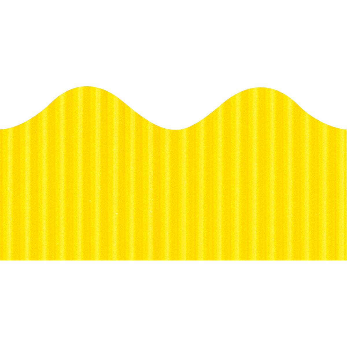 Bordette Decorative Border - Rectangle with Scalloped Trim Shape - Pin-up - Fadeless - 4" Height x 2.25" Width x 600" Length - Canary - Paper - 1 Roll