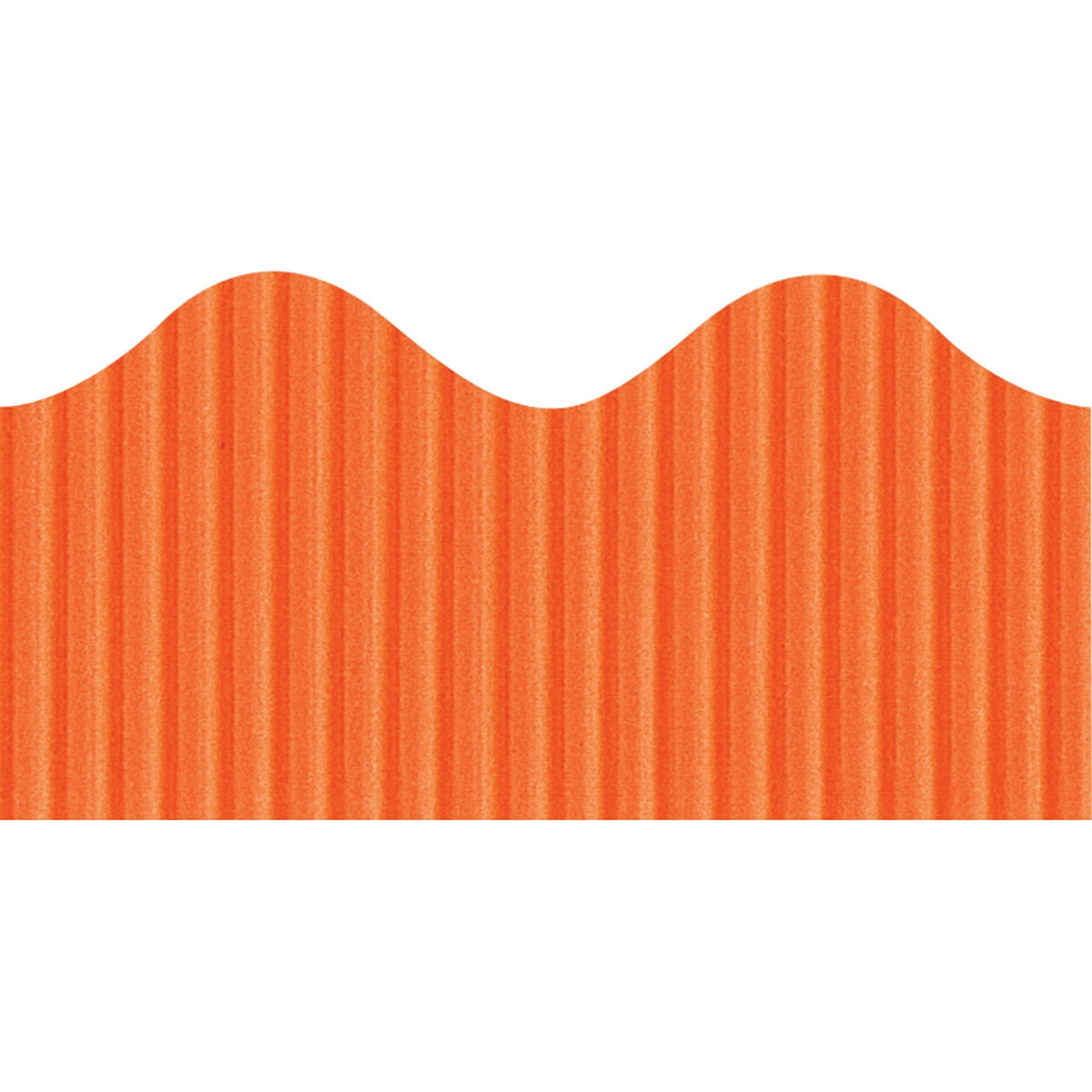 Bordette Decorative Border - Rectangle with Scalloped Trim Shape - Pin-up - Fadeless - 4" Height x 2.25" Width x 600" Length - Orange - Paper - 1 Roll