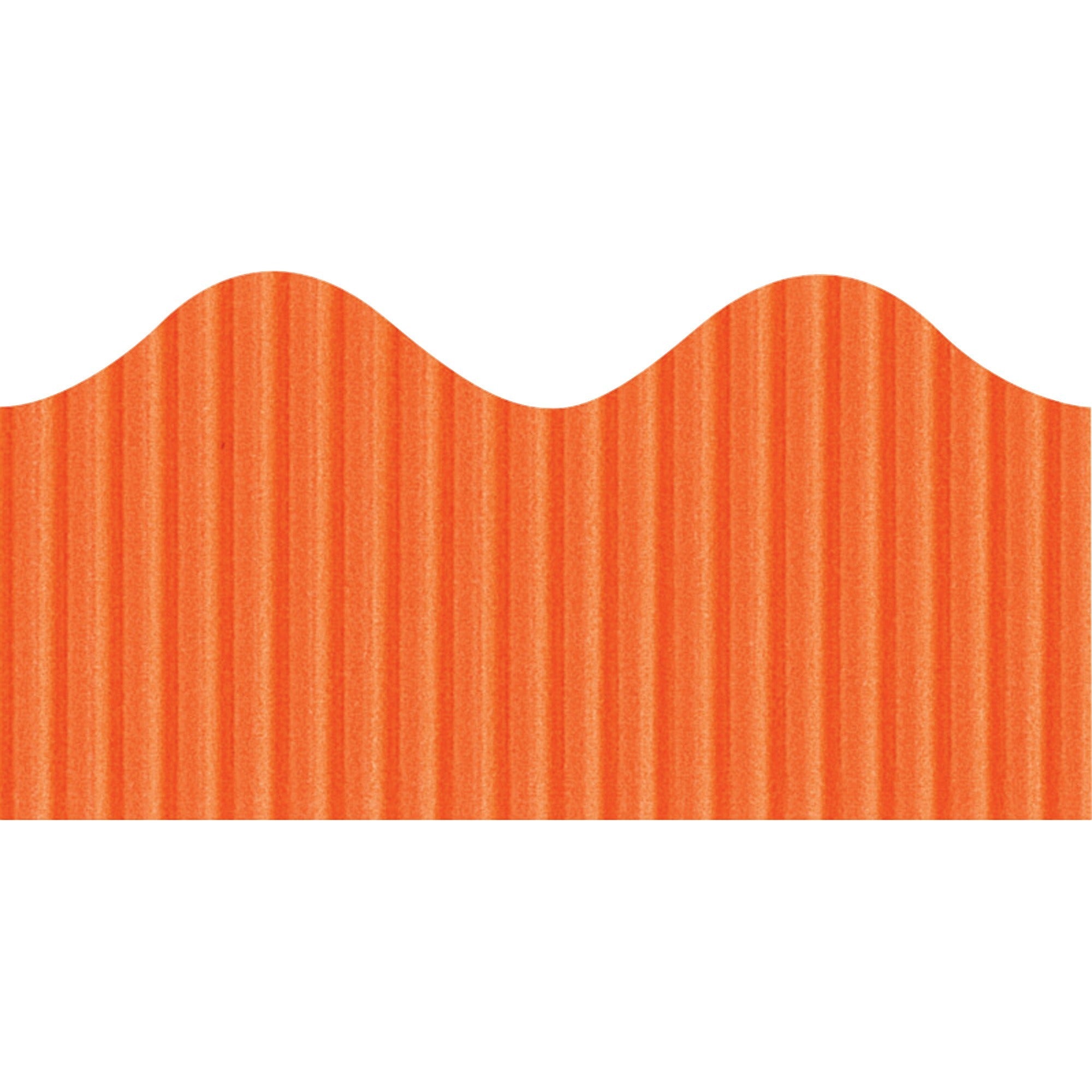Bordette Decorative Border - Rectangle with Scalloped Trim Shape - Pin-up - Fadeless - 4" Height x 2.25" Width x 600" Length - Orange - Paper - 1 Roll