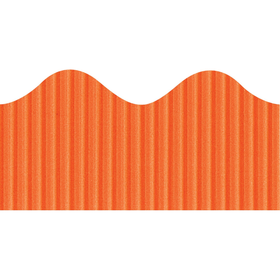 Bordette Decorative Border - Rectangle with Scalloped Trim Shape - Pin-up - Fadeless - 4" Height x 2.25" Width x 600" Length - Orange - Paper - 1 Roll