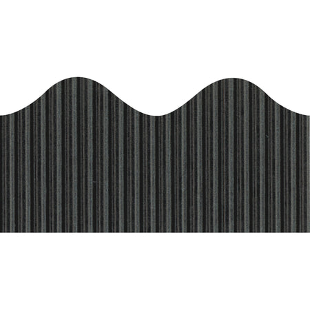 Bordette Decorative Border - Rectangle with Scalloped Trim Shape - Pin-up - Fadeless - 2.25" Width x 600" Length - Black - Paper - 1 Roll
