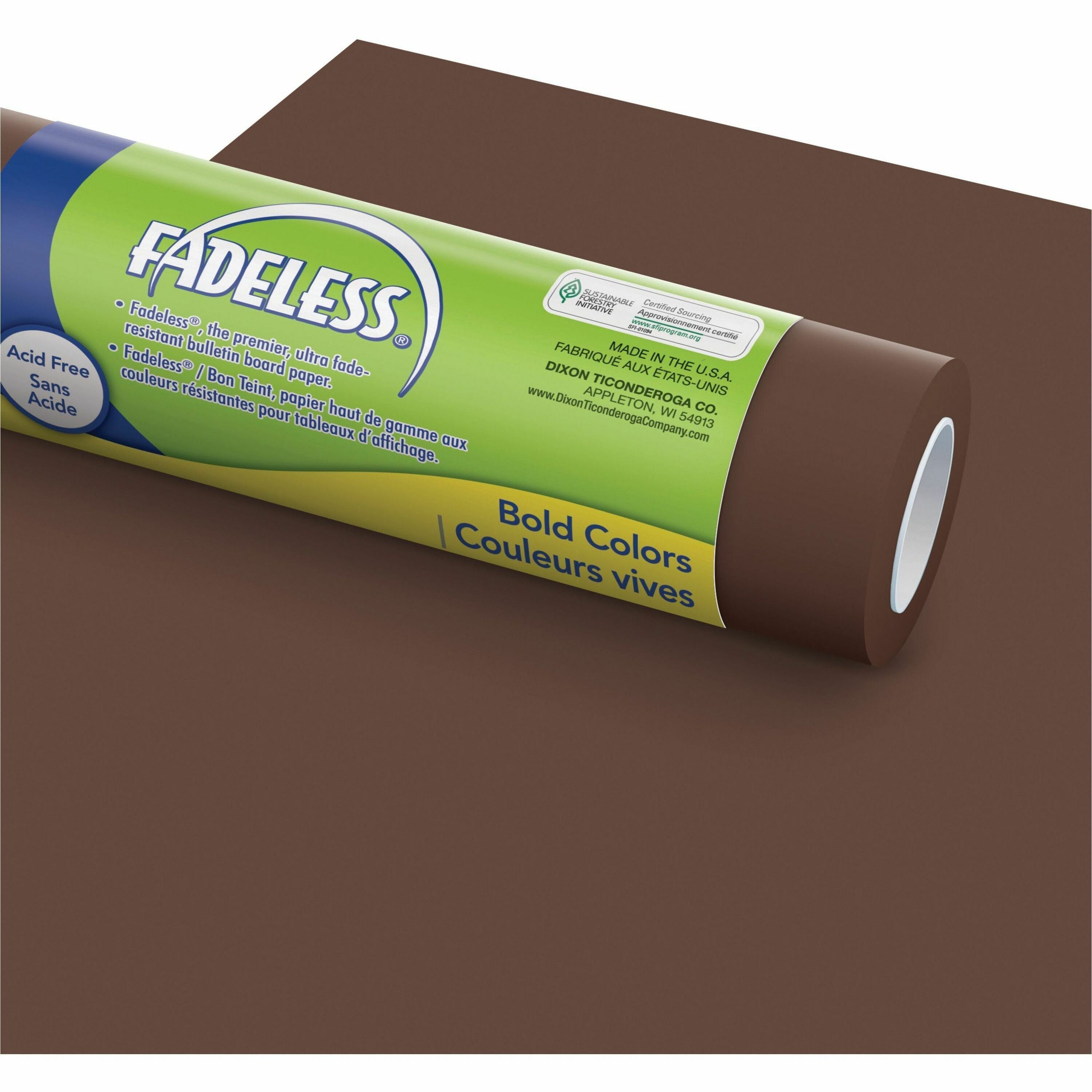 Fadeless Bulletin Board Art Paper - ClassRoom Project, Home Project, Office Project - 48" Width x 50 ft Length - Brown - 1 Roll