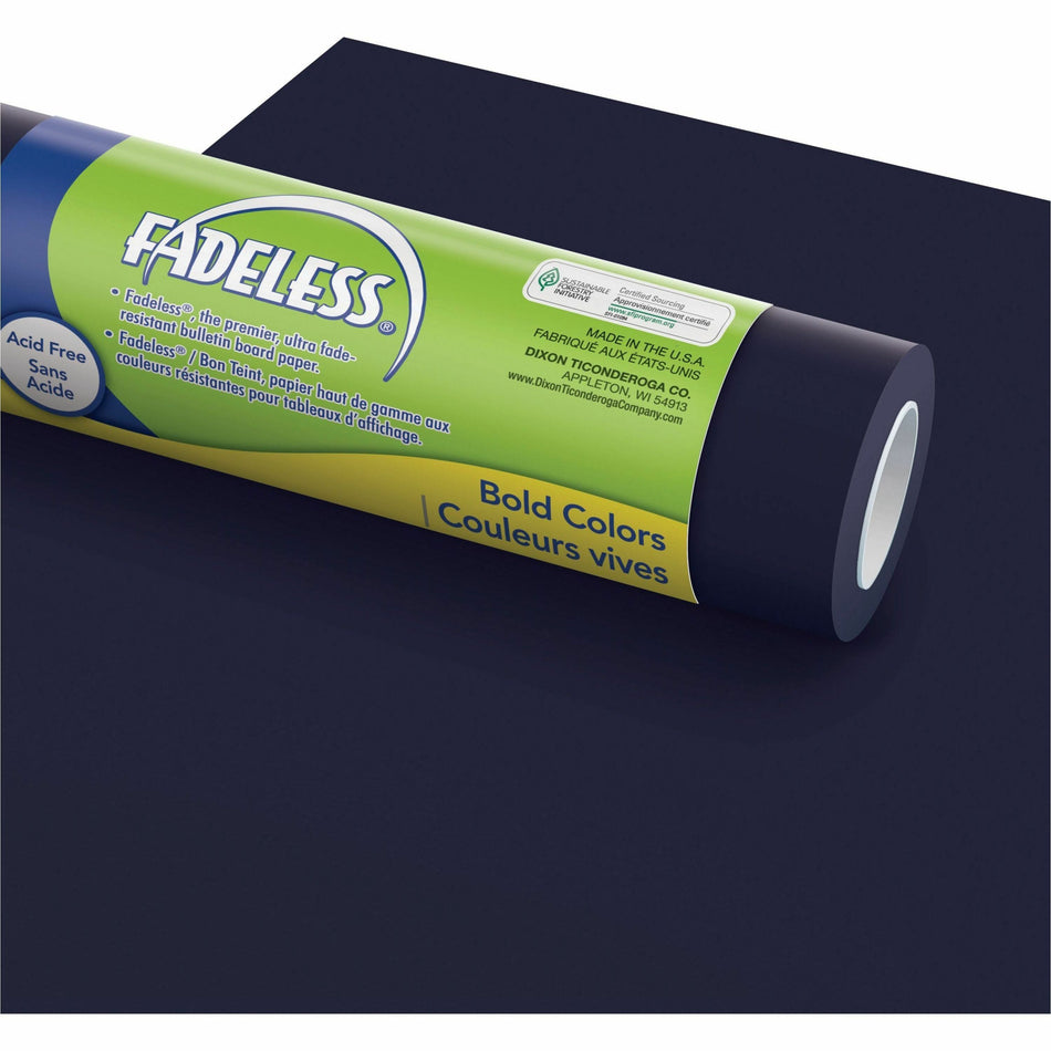 Fadeless Bulletin Board Art Paper - ClassRoom Project, Home Project, Office Project - 3" Height x 48" Width x 50 ft Length - Rich Blue - 1 Roll