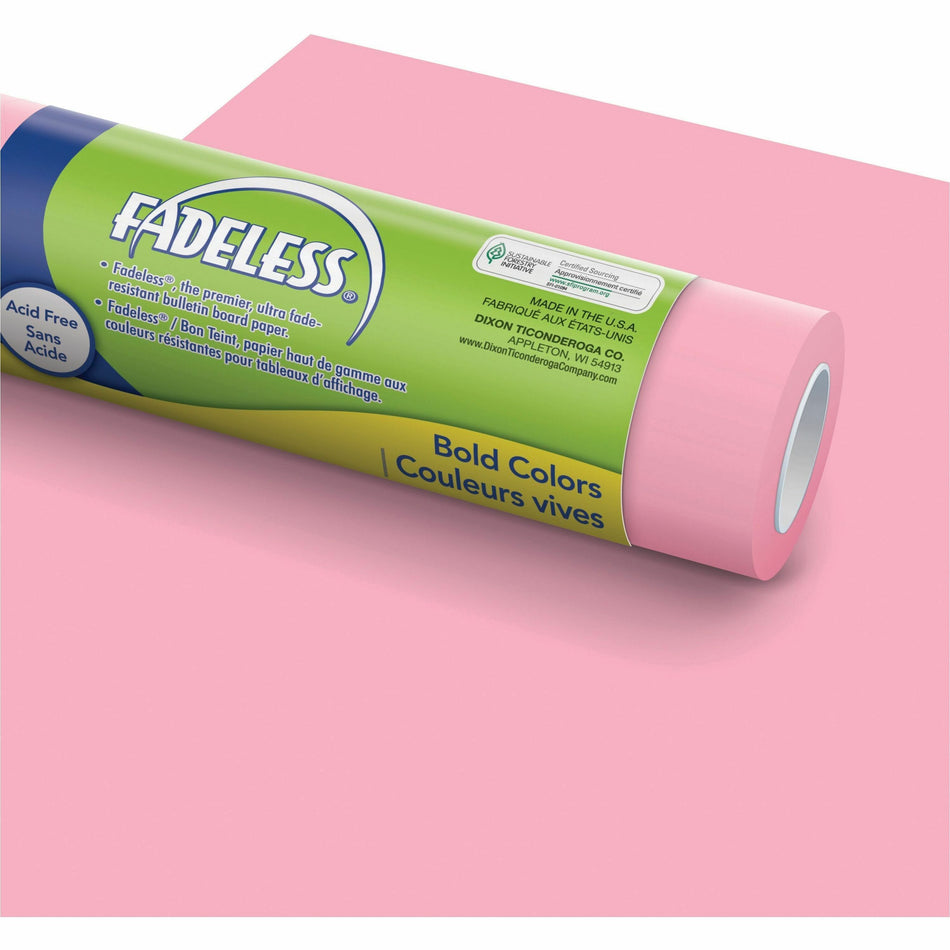Fadeless Bulletin Board Art Paper - ClassRoom Project, Home Project, Office Project - 48" Width x 50 ft Length - Pink - 1 Roll