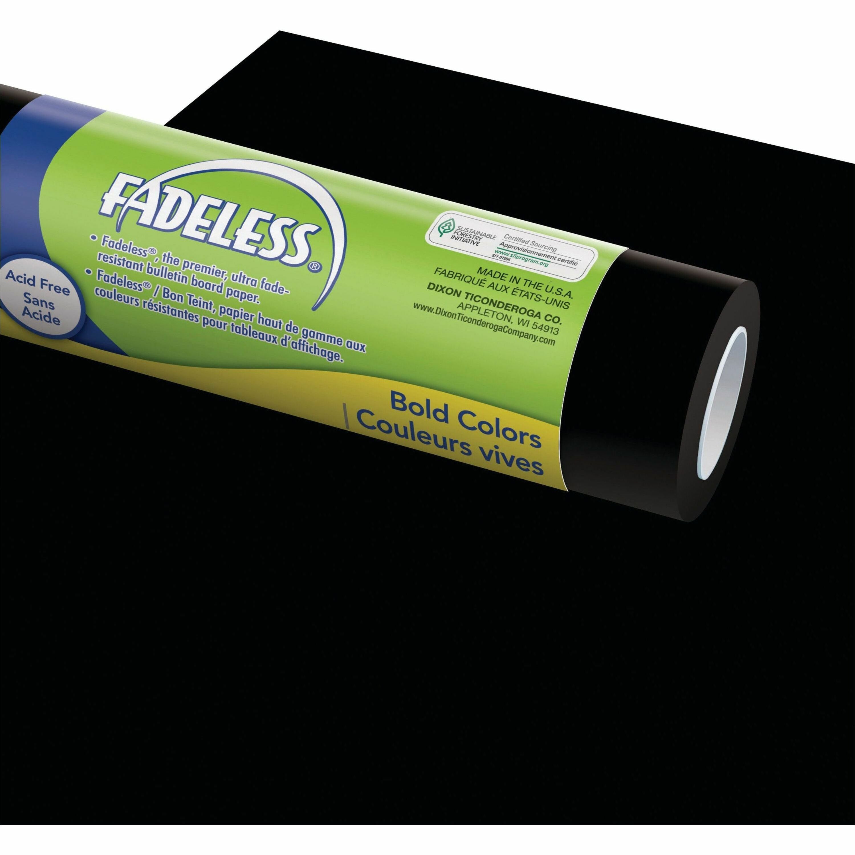Fadeless Bulletin Board Art Paper - ClassRoom Project, Home Project, Office Project - 48" Width x 50 ft Length - Black - 1 Roll
