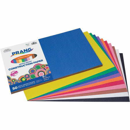 Prang Construction Paper - Multipurpose - 12" Width x 18" Length - Assorted - 50 / Pack