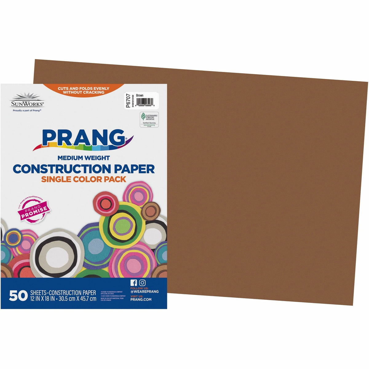 Prang Construction Paper - Multipurpose - 12" Width x 18" Length - Brown - 50 / Pack