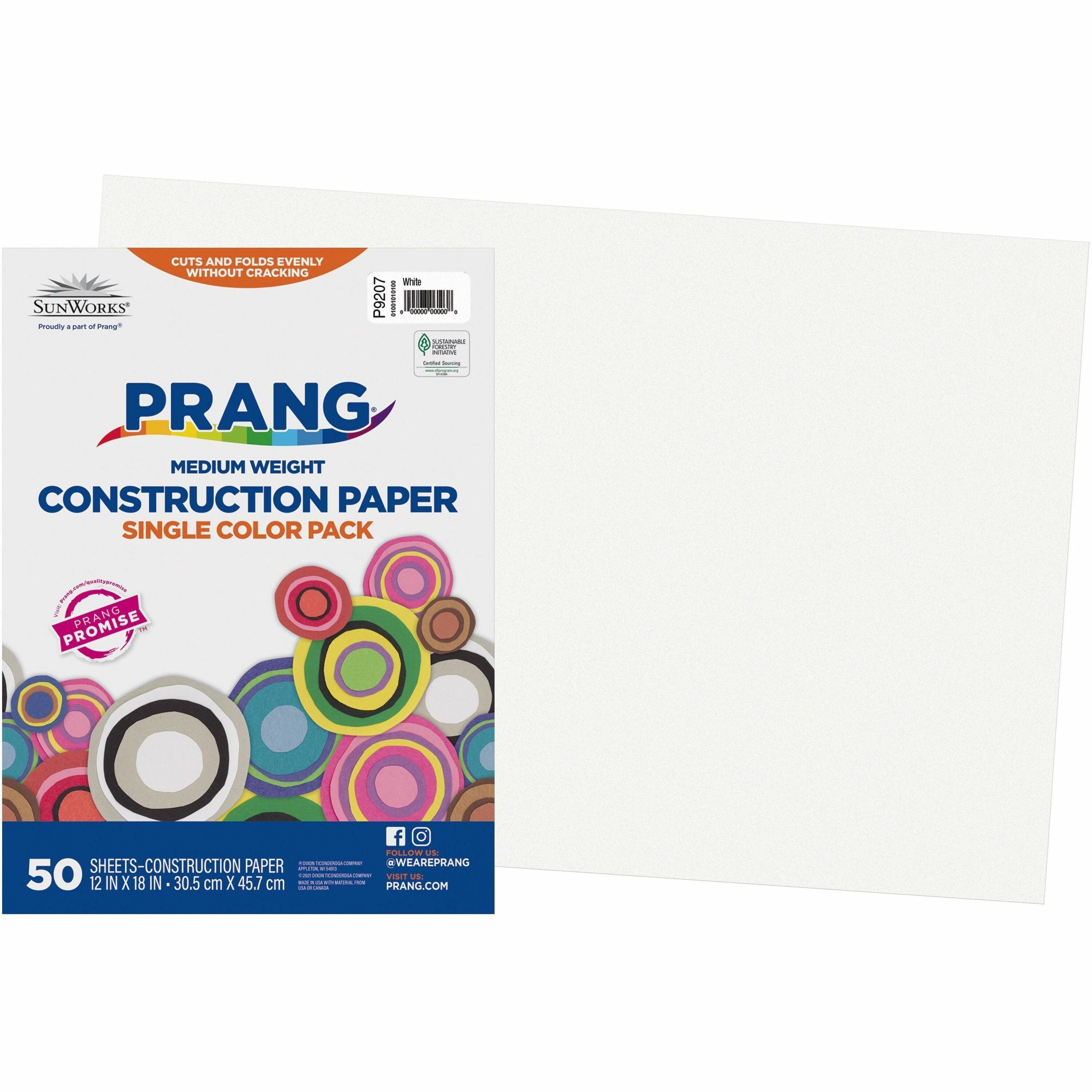 Prang Construction Paper - Multipurpose - 12" Width x 18" Length - White - 50 / Pack