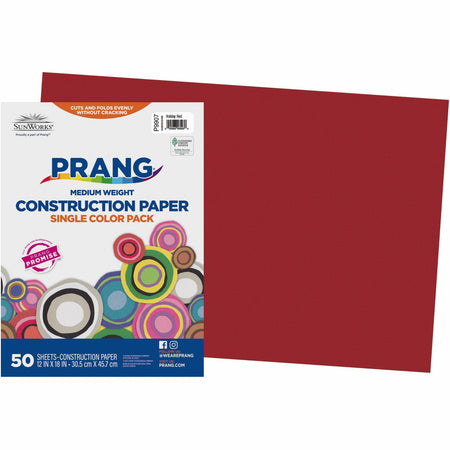 Prang Construction Paper - Multipurpose - 12" Width x 18" Length - Holiday Red - 50 / Pack