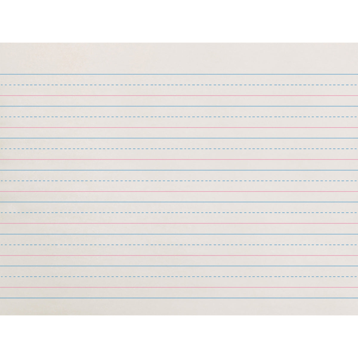 Zaner-Bloser Dotted Midline Newsprint Paper - 500 Sheets - 0.63" Ruled - Unruled Margin - 10 1/2" x 8" Sheet Size - White Paper - 500 / Pack