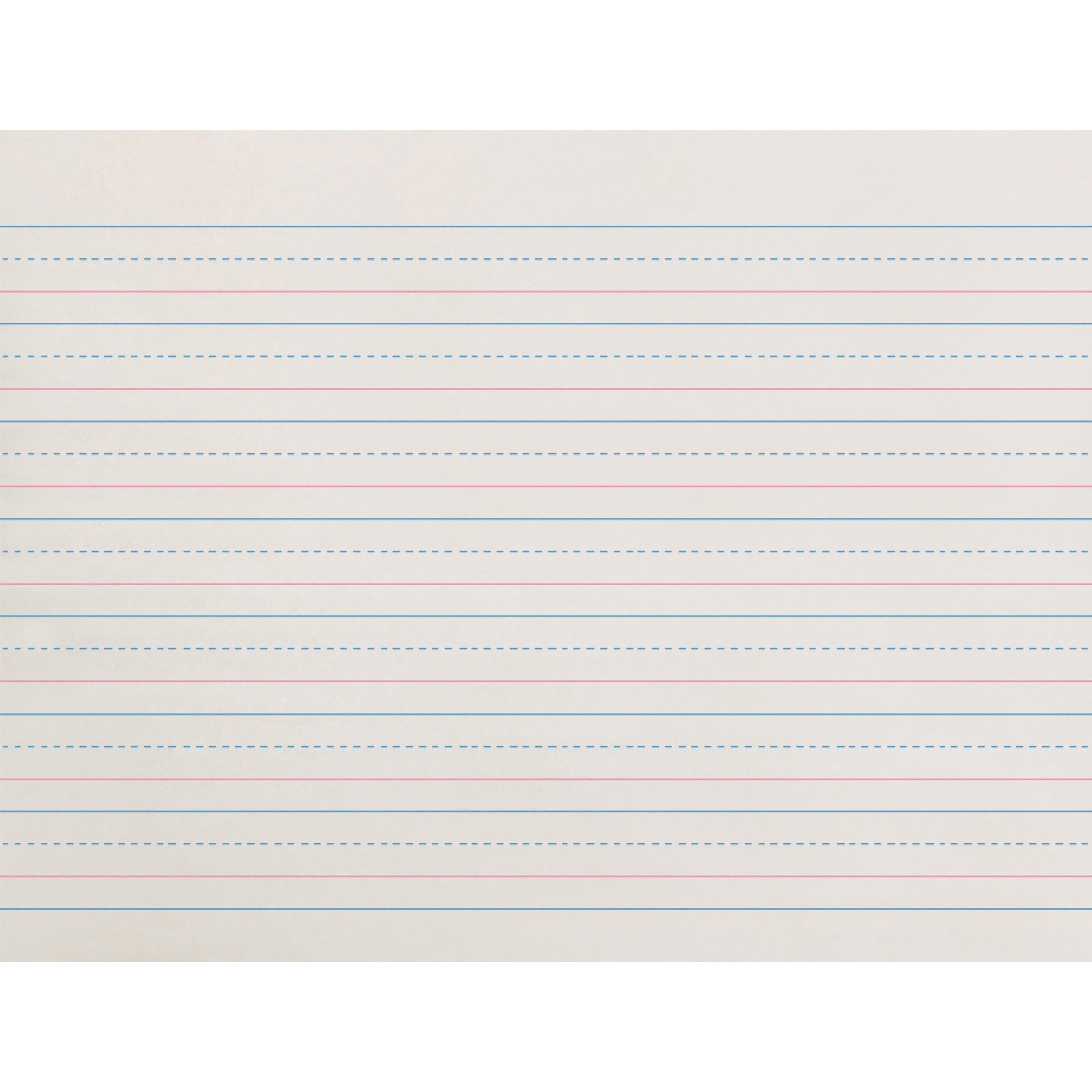 Zaner-Bloser Dotted Midline Newsprint Paper - 500 Sheets - 0.63" Ruled - Unruled Margin - 10 1/2" x 8" Sheet Size - White Paper - 500 / Pack