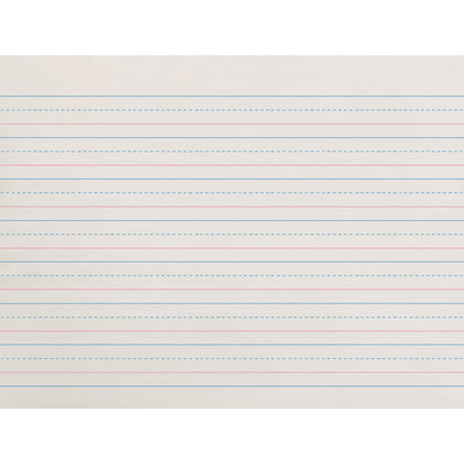 Zaner-Bloser Dotted Midline Newsprint Paper - 500 Sheets - 0.63" Ruled - Unruled Margin - 10 1/2" x 8" Sheet Size - White Paper - 500 / Pack