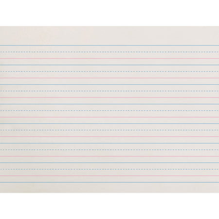 Zaner-Bloser Dotted Midline Newsprint Paper - 500 Sheets - 0.63" Ruled - Unruled Margin - 10 1/2" x 8" Sheet Size - White Paper - 500 / Pack