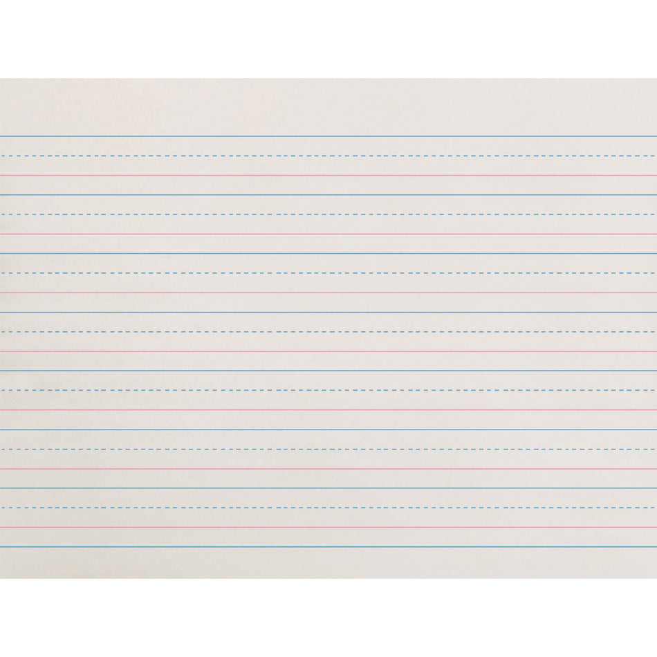 Zaner-Bloser Dotted Midline Newsprint Paper - 500 Sheets - 0.63" Ruled - Unruled Margin - 10 1/2" x 8" Sheet Size - White Paper - 500 / Pack