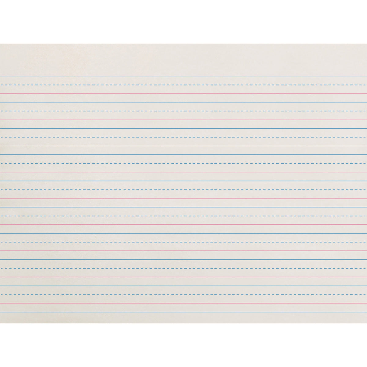 Zaner-Bloser Dotted Midline Newsprint Paper - 500 Sheets - 0.50" Ruled - Unruled Margin - 10 1/2" x 8" Sheet Size - White Paper - 500 / Pack