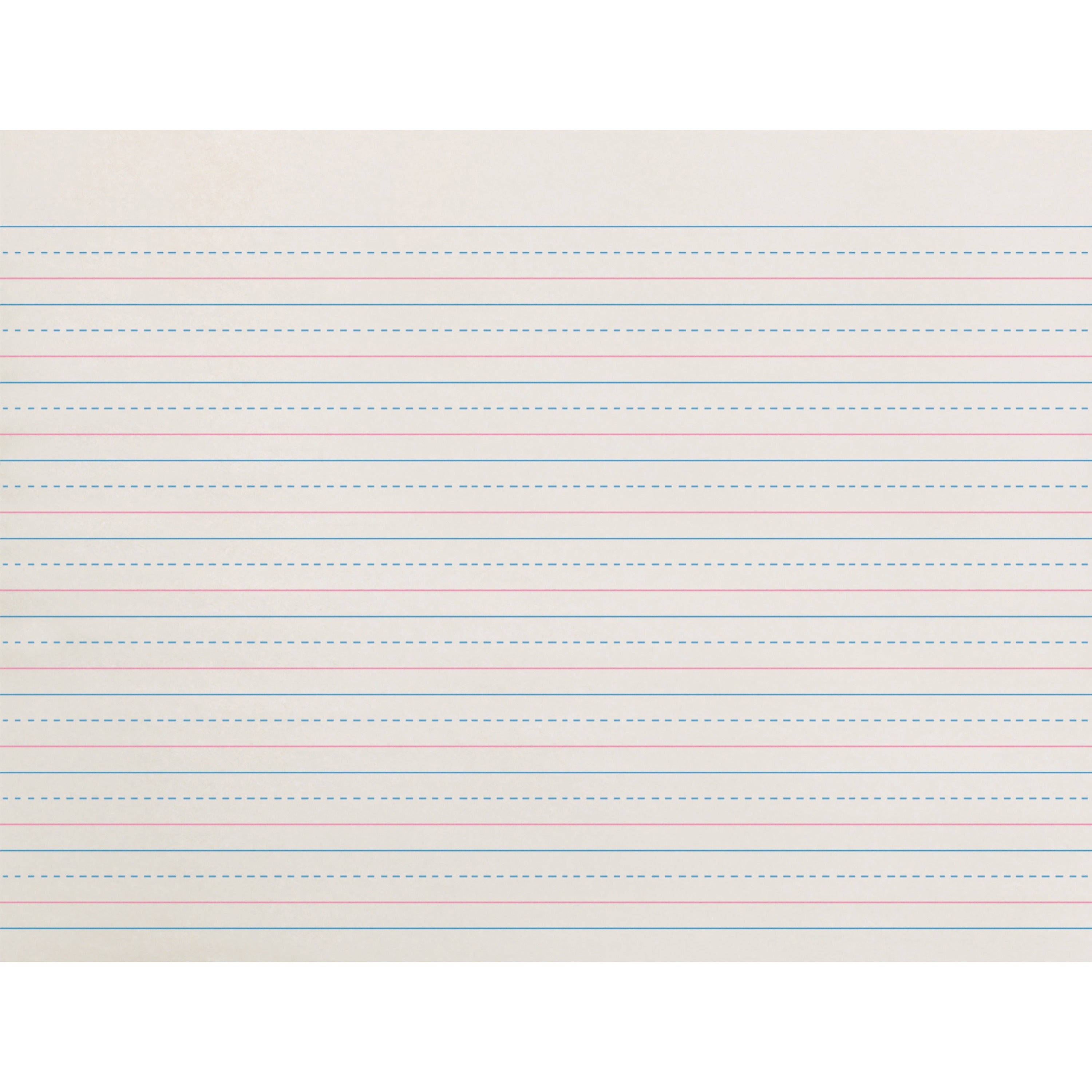Zaner-Bloser Dotted Midline Newsprint Paper - 500 Sheets - 0.50" Ruled - Unruled Margin - 10 1/2" x 8" Sheet Size - White Paper - 500 / Pack