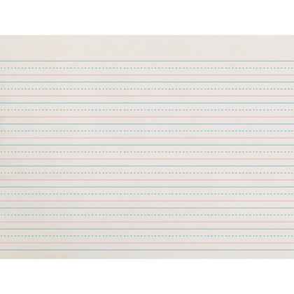 Zaner-Bloser Dotted Midline Newsprint Paper - 500 Sheets - 0.50" Ruled - Unruled Margin - 10 1/2" x 8" Sheet Size - White Paper - 500 / Pack