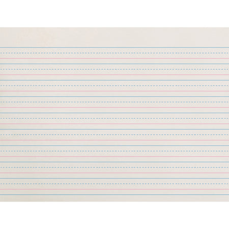 Zaner-Bloser Dotted Midline Newsprint Paper - 500 Sheets - 0.50" Ruled - Unruled Margin - 10 1/2" x 8" Sheet Size - White Paper - 500 / Pack