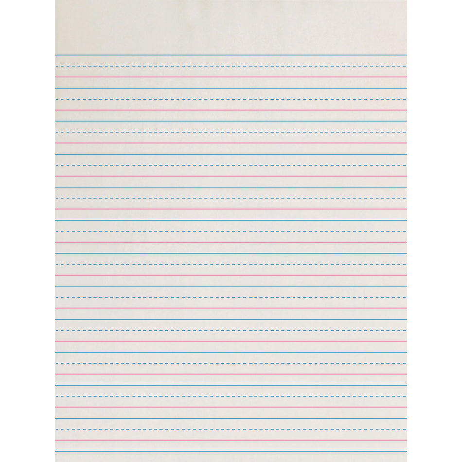 Zaner-Bloser Dotted Midline Newsprint Paper - Letter - 500 Sheets - 0.50" Ruled - Letter - 8" x 10 1/2" Sheet Size - White Paper - 500 / Ream