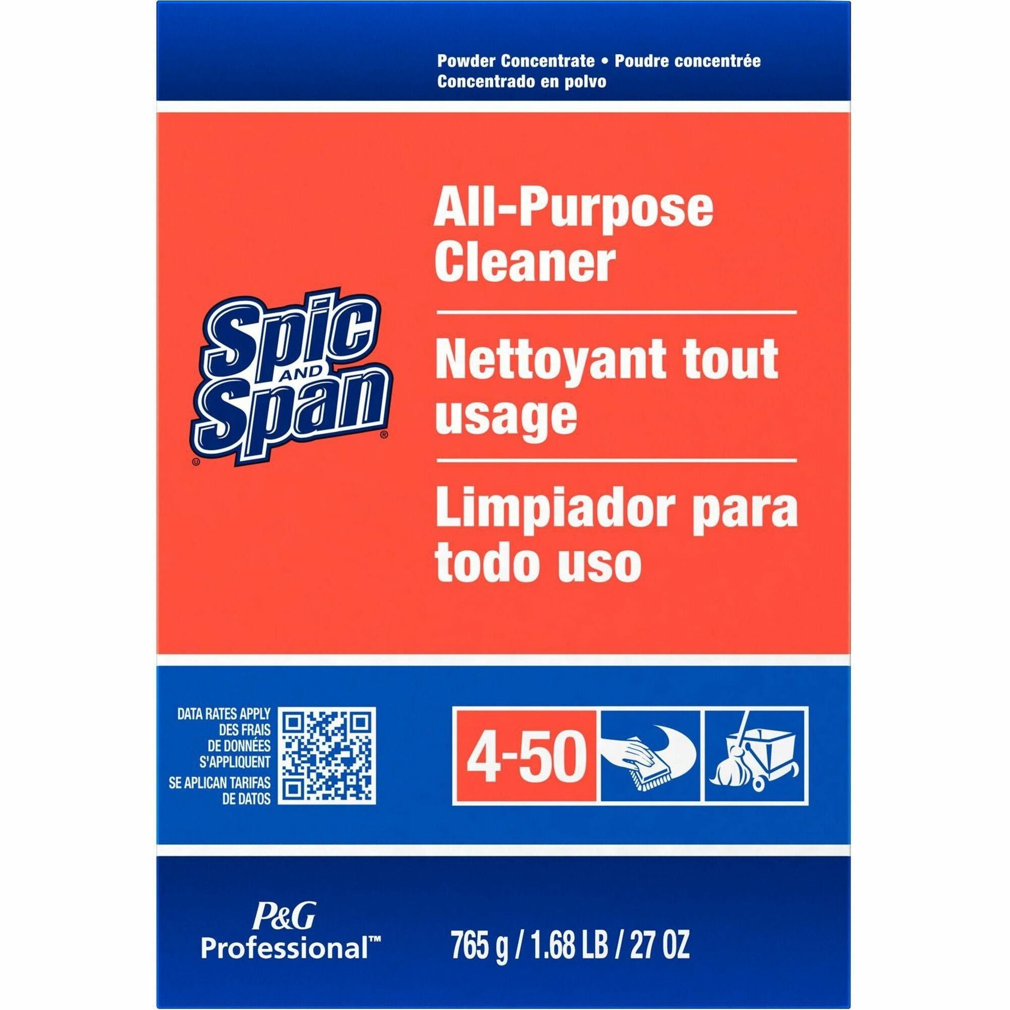 Spic and Span All-Purpose Cleaner - 27 oz (1.69 lb) - Streak-free, Heavy Duty - Orange Box - 1 Each