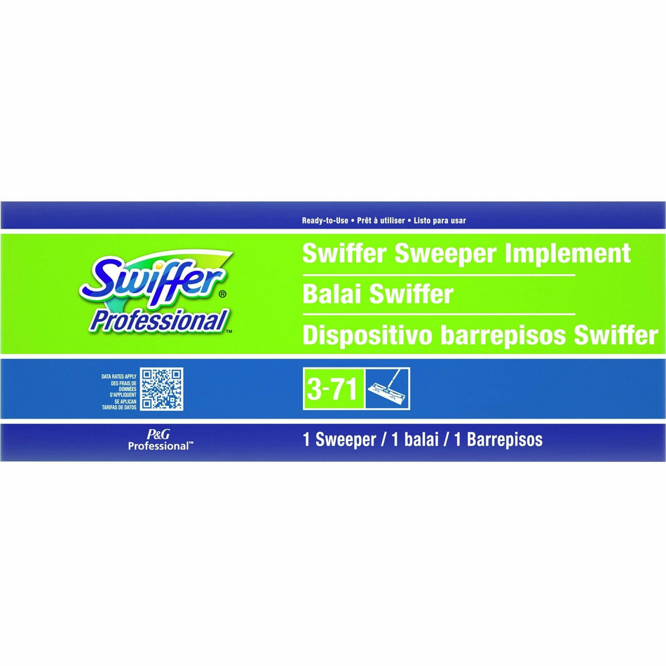 Swiffer Professional Sweeper - 10" Width Head - Swivel Head, Lightweight - Green - 1 Each